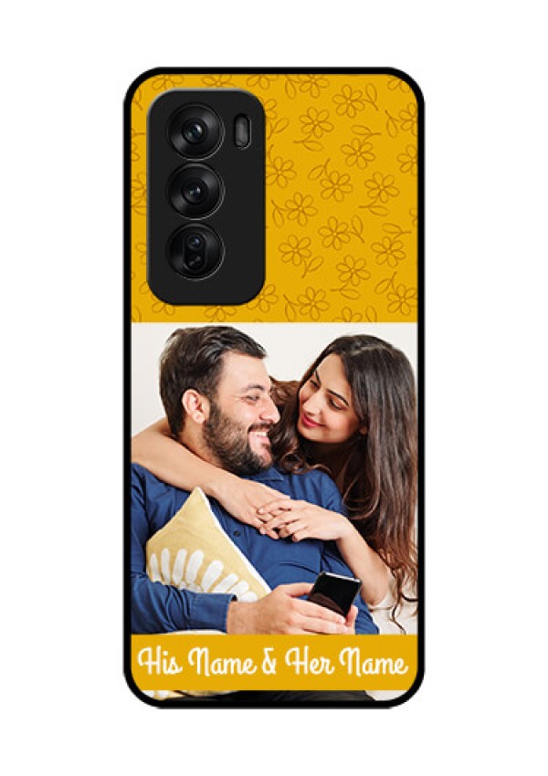 Oppo Reno 12 Pro 5G Custom Glass Phone CaseYellow Floral Design