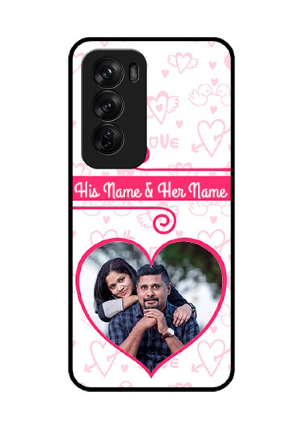 Oppo Reno 12 Pro 5G Custom Glass Phone CaseHeart Shape Love Design