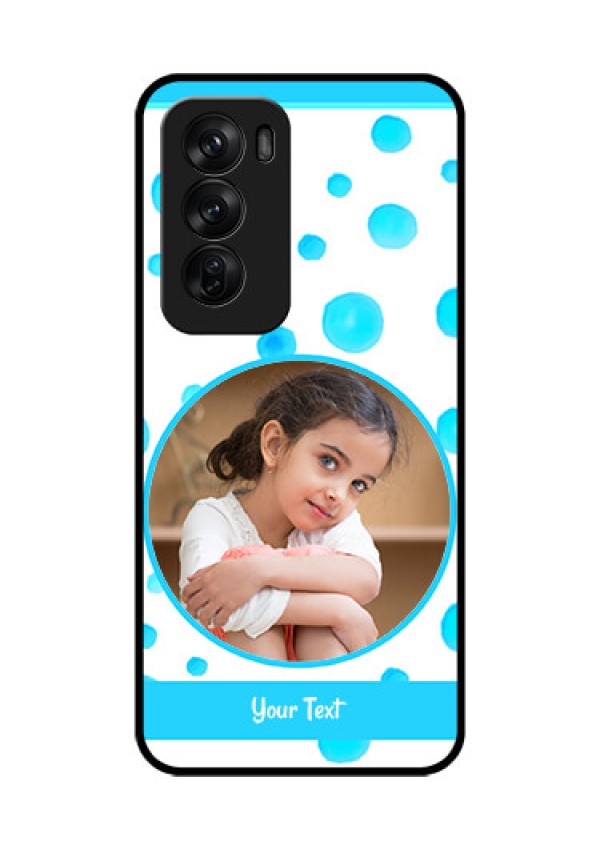 Oppo Reno 12 Pro 5G Custom Glass Phone CaseBlue Bubbles Pattern Design