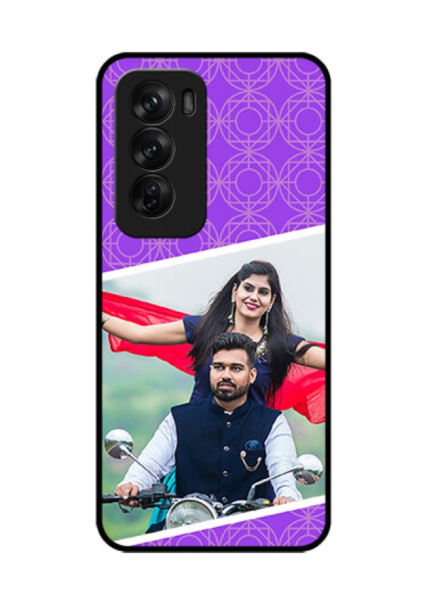 Oppo Reno 12 Pro 5G Custom Glass Phone CaseViolet Color Pattern Design