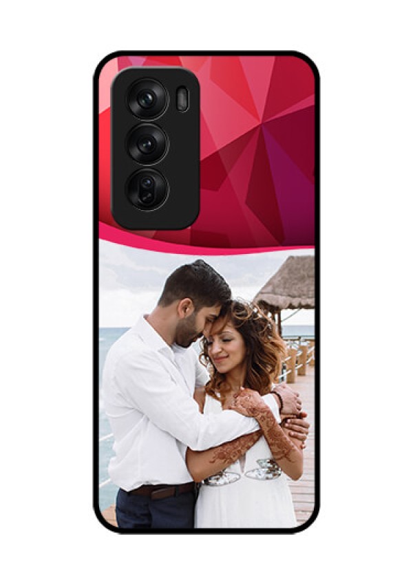 Oppo Reno 12 Pro 5G Custom Glass Phone CaseRed Abstract Design