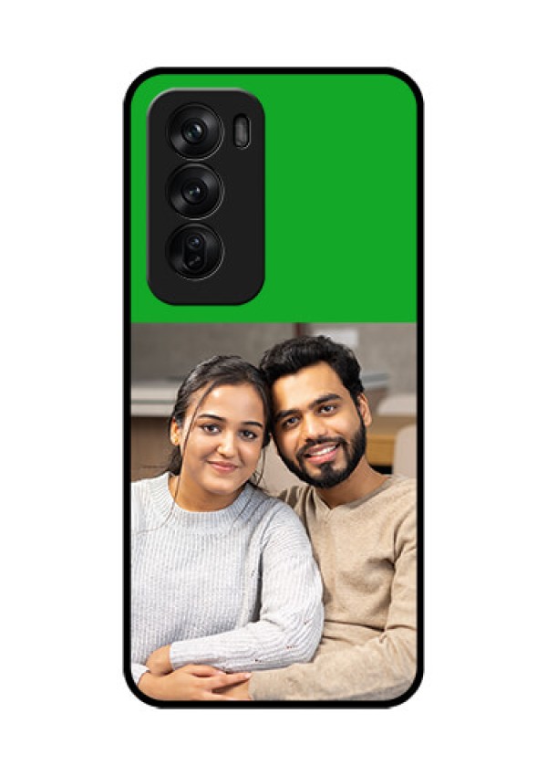 Oppo Reno 12 Pro 5G Custom Glass Phone CaseGreen Pattern Design