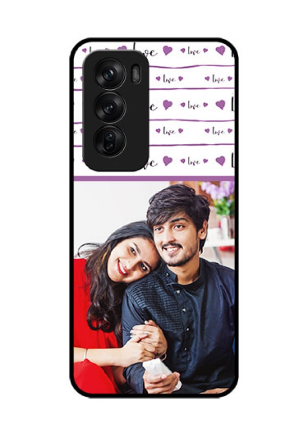 Oppo Reno 12 Pro 5G Custom Glass Phone CaseCouples Heart Design