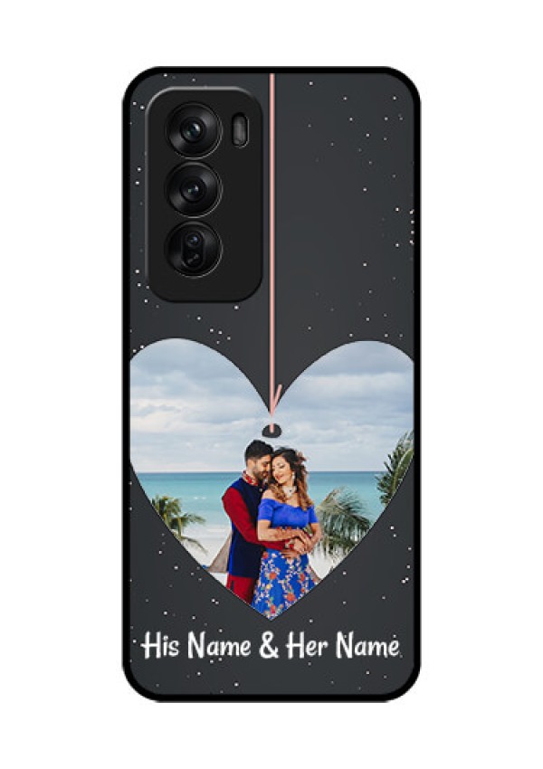Oppo Reno 12 Pro 5G Custom Glass Phone CaseHanging Heart Design