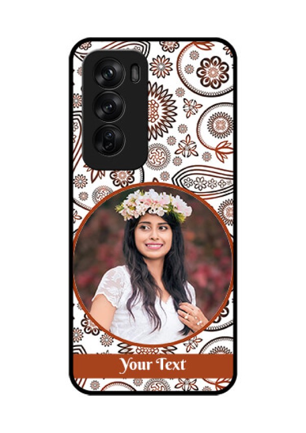 Oppo Reno 12 Pro 5G Custom Glass Phone CaseAbstract Flower Design
