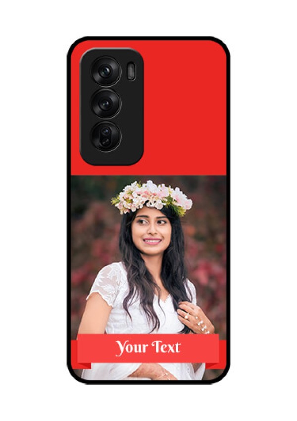 Oppo Reno 12 Pro 5G Custom Glass Phone CaseSimple Red Color Design