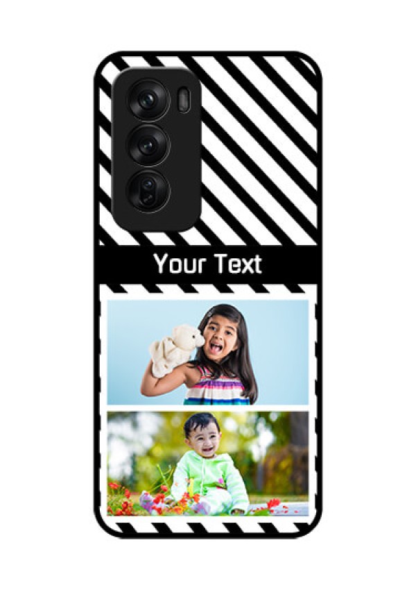 Oppo Reno 12 Pro 5G Custom Glass Phone CaseBlack And White Stripes Design
