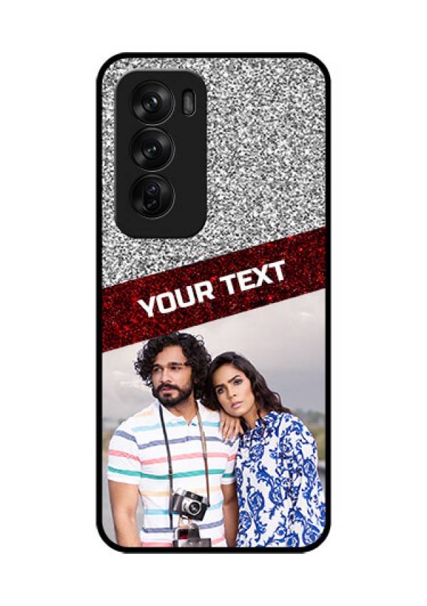 Oppo Reno 12 Pro 5G Custom Glass Phone CaseImage Holder With Glitter Strip Design