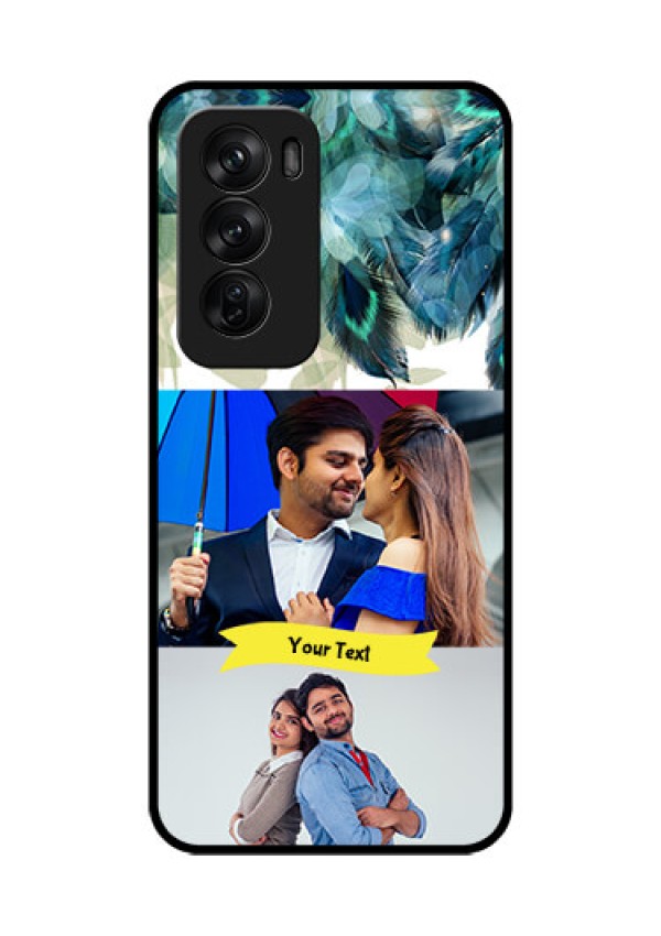 Oppo Reno 12 Pro 5G Custom Glass Phone CaseImage With Boho Peacock Feather Design