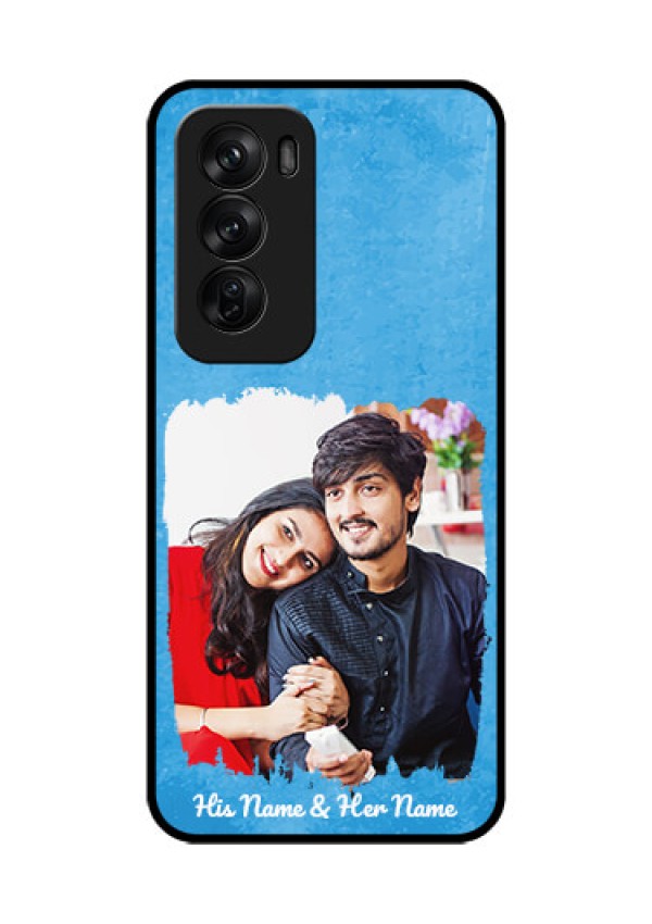 Oppo Reno 12 Pro 5G Custom Glass Phone Case - Blue Color Vintage Design
