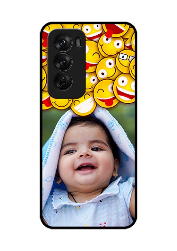 Oppo Reno 12 Pro 5G Custom Glass Phone CaseWith Smiley Emoji Design