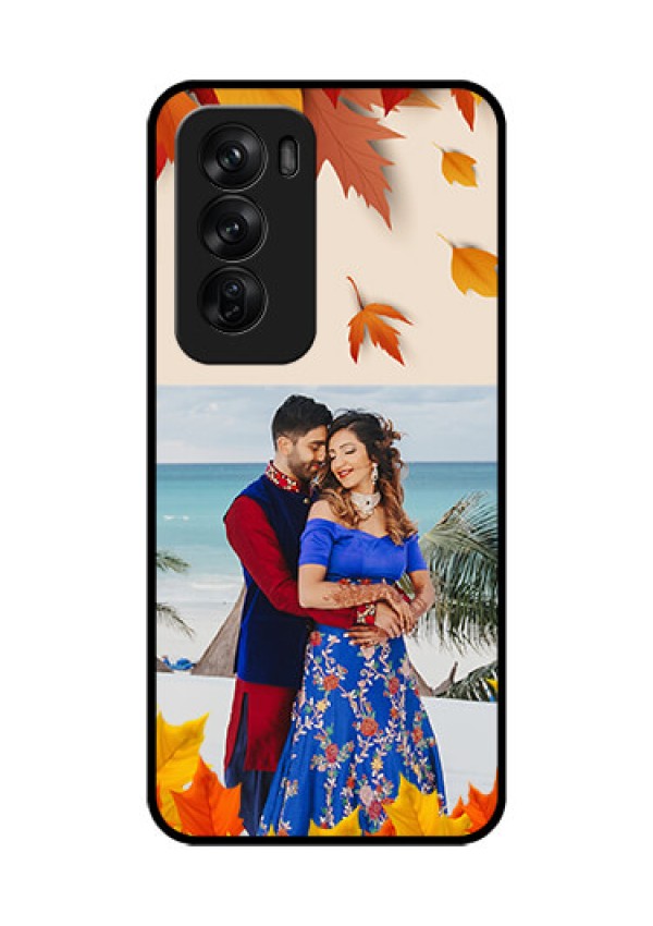 Oppo Reno 12 Pro 5G Custom Glass Phone CaseAutumn Maple Leaves Design