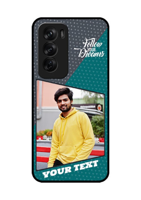 Oppo Reno 12 Pro 5G Custom Glass Phone CaseBackground Pattern Design With Quote