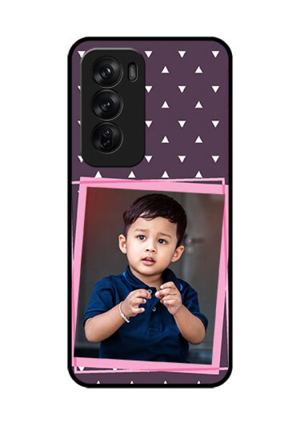 Oppo Reno 12 Pro 5G Custom Glass Phone CaseTriangle Pattern Dotted Design