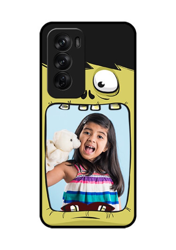 Oppo Reno 12 Pro 5G Custom Glass Phone CaseCartoon Monster Back Case Design