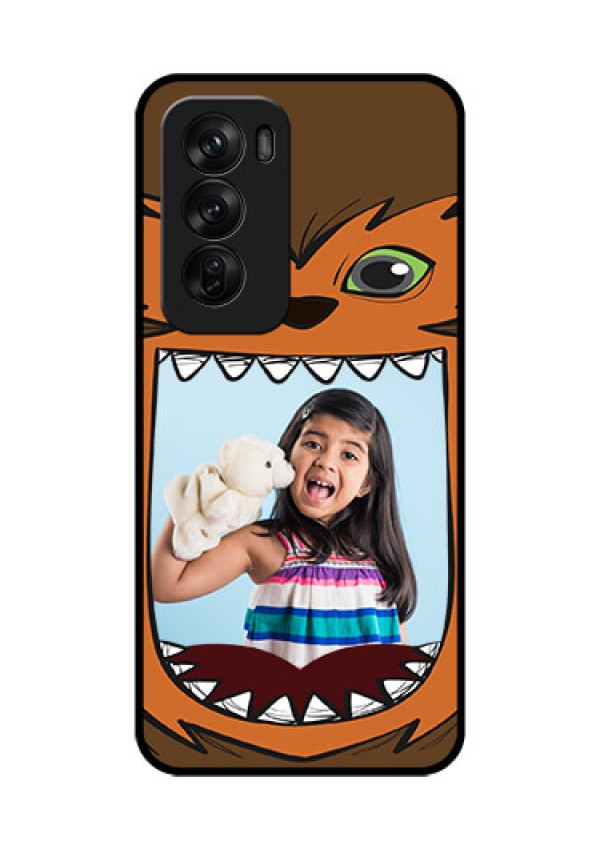 Oppo Reno 12 Pro 5G Custom Glass Phone CaseOwl Monster Back Case Design