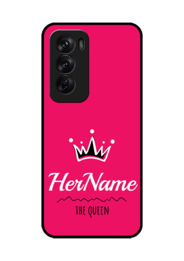 Oppo Reno 12 Pro 5G Custom Glass Phone CaseQueen With Name Design