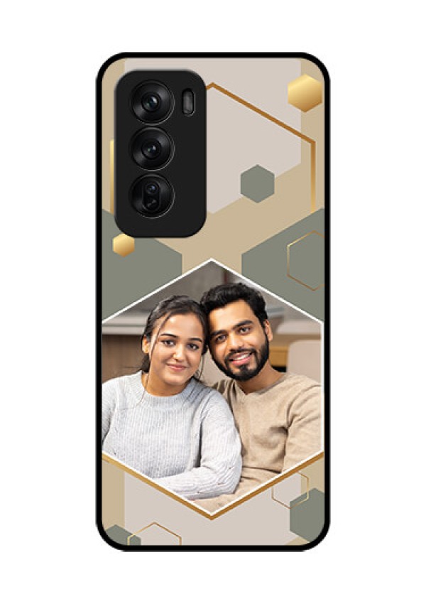Oppo Reno 12 Pro 5G Custom Glass Phone CaseStylish Hexagon Pattern Design