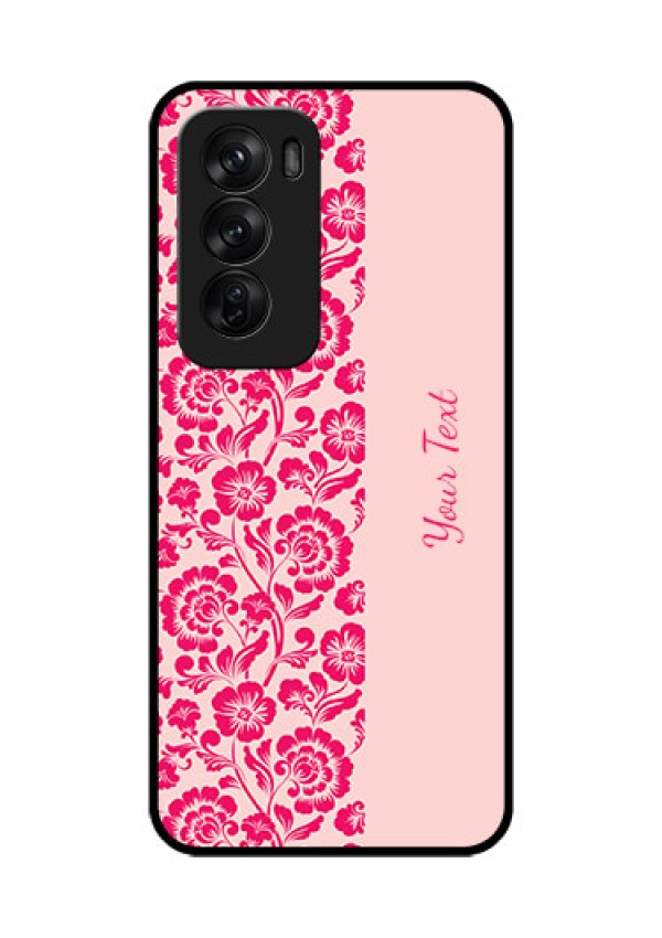 Oppo Reno 12 Pro 5G Custom Glass Phone CaseAttractive Floral Pattern Design