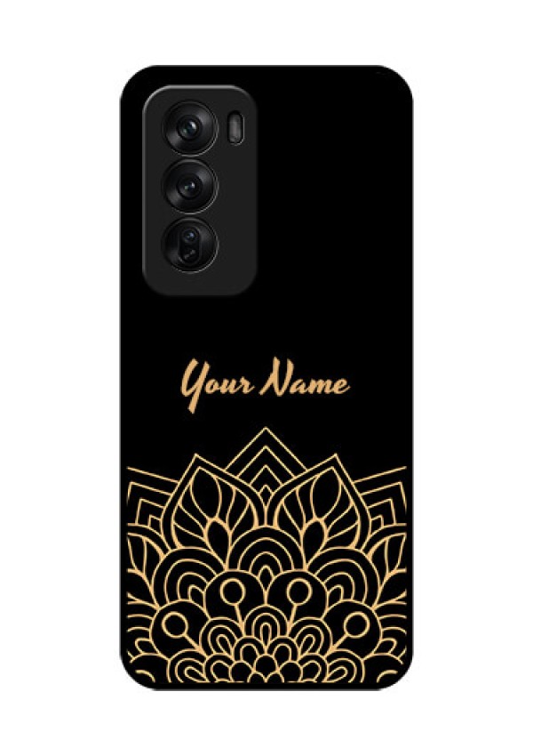 Oppo Reno 12 Pro 5G Custom Glass Phone CaseGolden Mandala Design