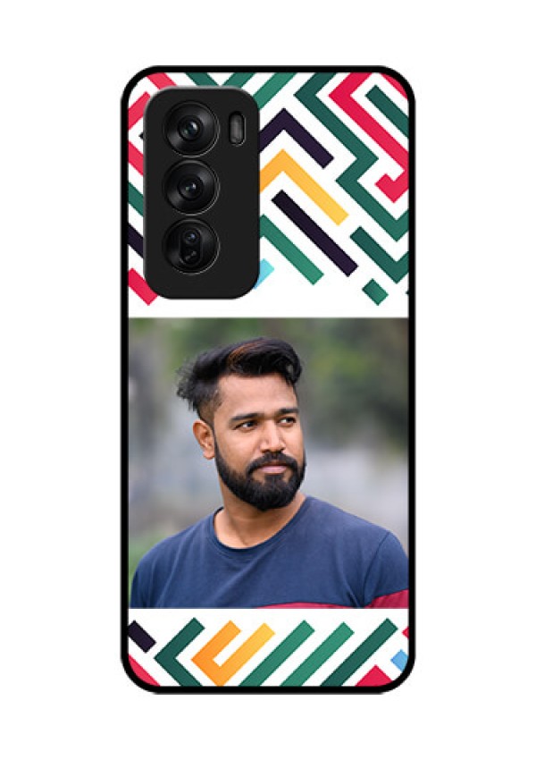 Oppo Reno 12 Pro 5G Custom Glass Phone CaseColorful Maze Pattern Design
