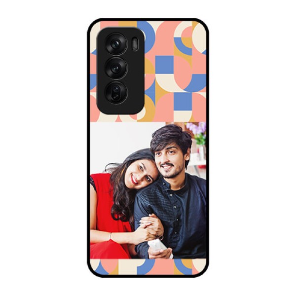 Oppo Reno 12 Pro 5G Custom Glass Phone CaseSemi - Circle Maze Pattern Design