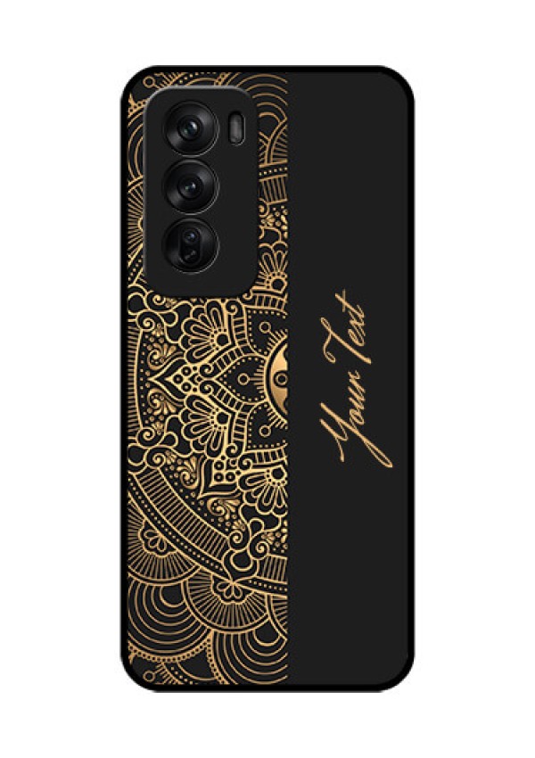 Oppo Reno 12 Pro 5G Custom Glass Phone CaseMandala Art With Custom Text Design