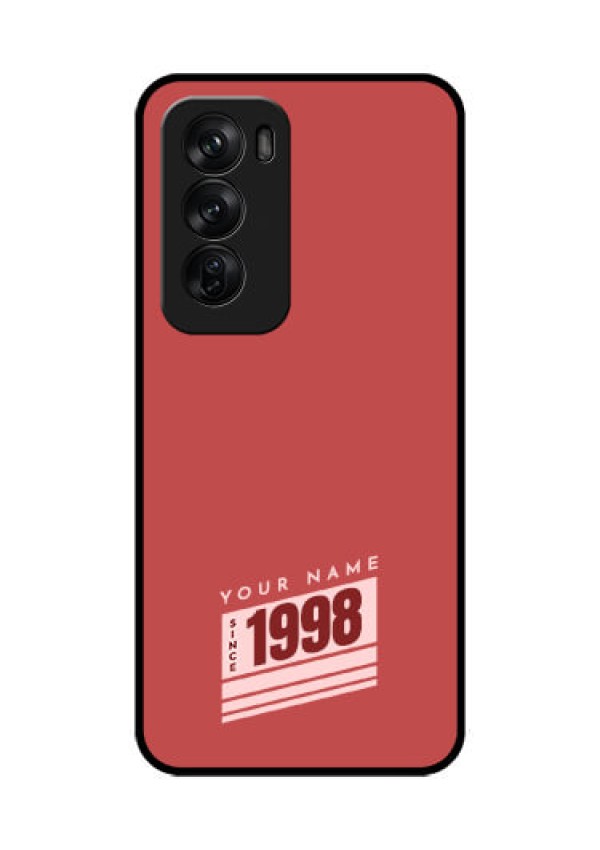 Oppo Reno 12 Pro 5G Custom Glass Phone CaseRed Custom Year Of Birth Design