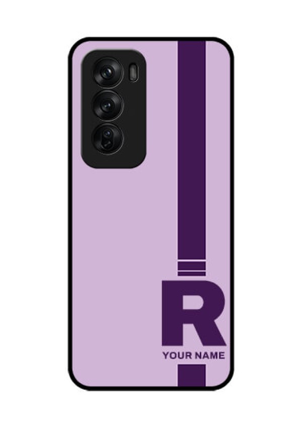 Oppo Reno 12 Pro 5G Custom Glass Phone CaseSimple Dual Tone Stripe With Name Design