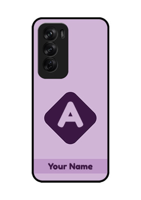 Oppo Reno 12 Pro 5G Custom Glass Phone CaseCustom Letter In Curved Badge Design