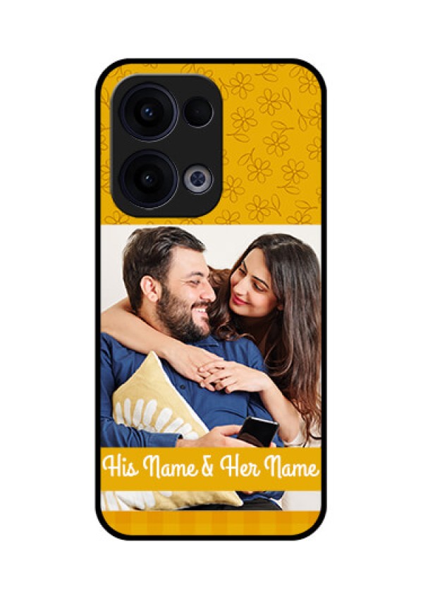 Reno 13 5G Custom Glass Phone Case - Yellow Floral Design