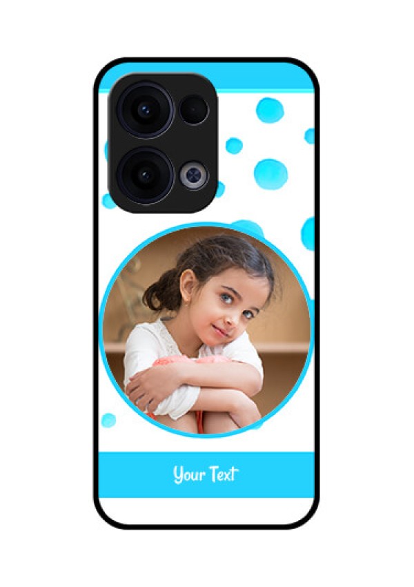 Reno 13 5G Custom Glass Phone Case - Blue Bubbles Pattern Design