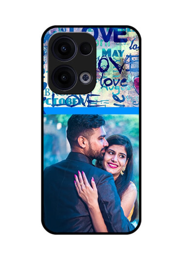 Reno 13 5G Custom Glass Phone Case - Colorful Love Design