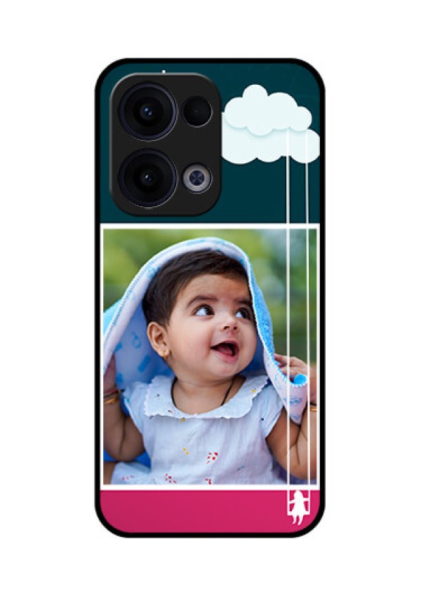 Reno 13 5G Custom Glass Phone Case - Cute Girl With Cloud Design