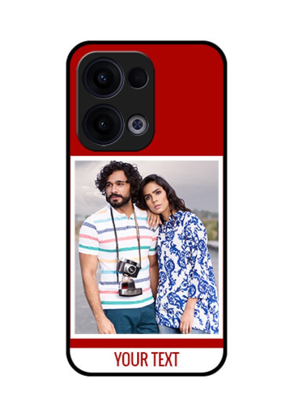 Reno 13 5G Custom Glass Phone Case - Red Color Design
