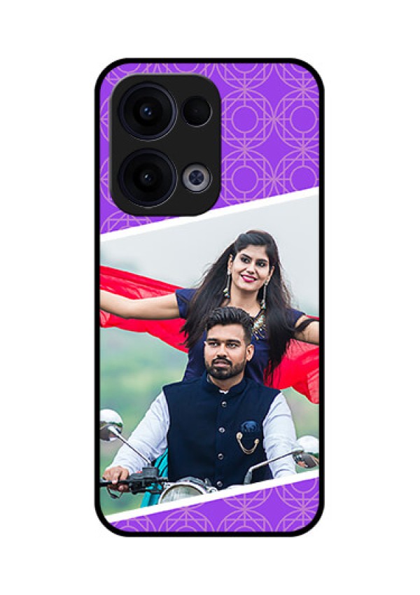 Reno 13 5G Custom Glass Phone Case - Violet Color Pattern Design
