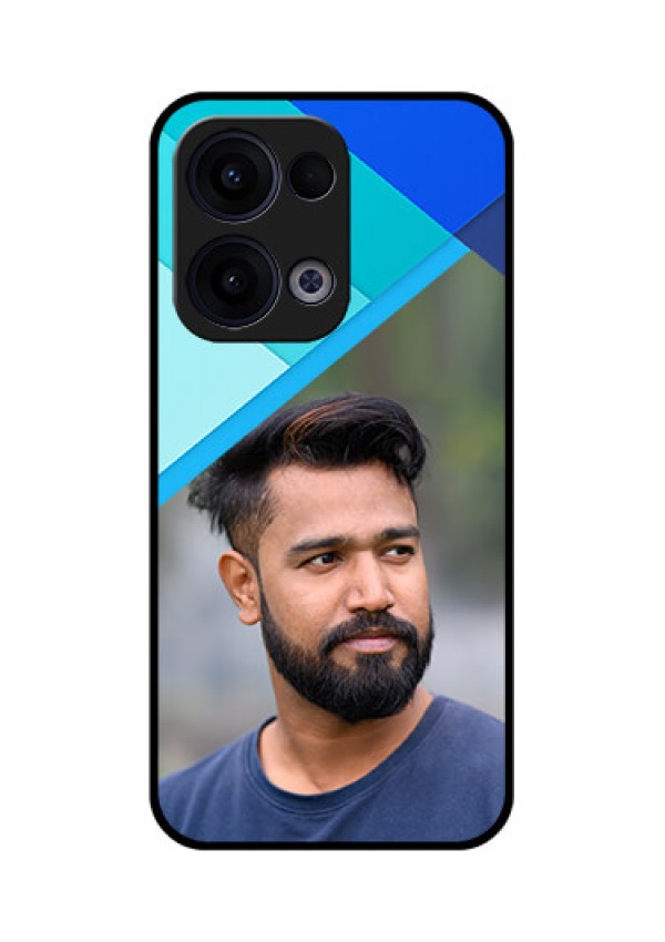 Reno 13 5G Custom Glass Phone Case - Blue Pattern Design