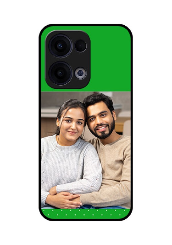 Reno 13 5G Custom Glass Phone Case - Green Pattern Design