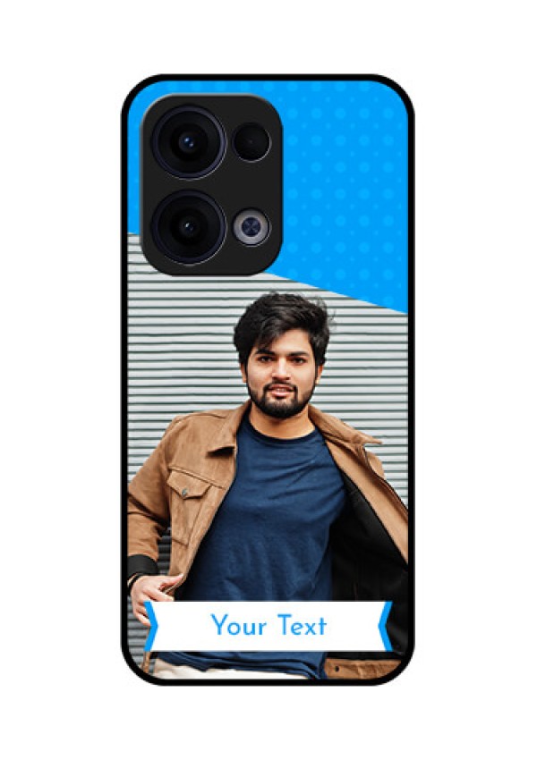 Reno 13 5G Custom Glass Phone Case - Simple Blue Color Design