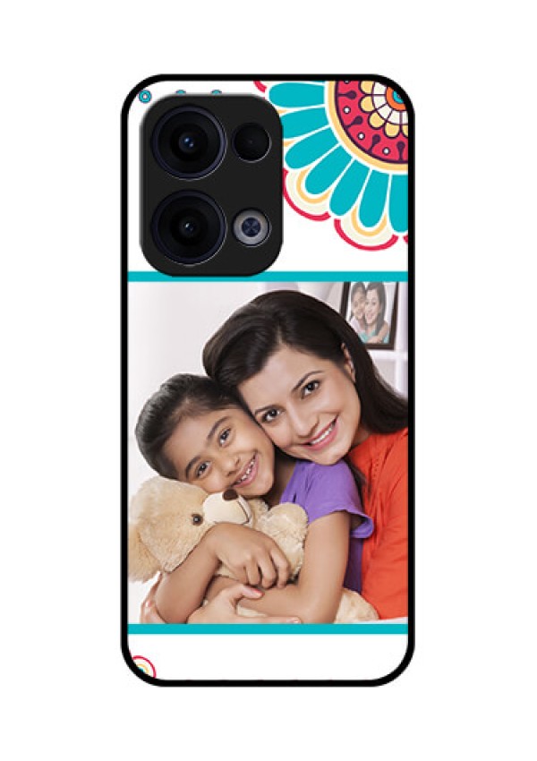 Reno 13 5G Custom Glass Phone Case - Flower Design
