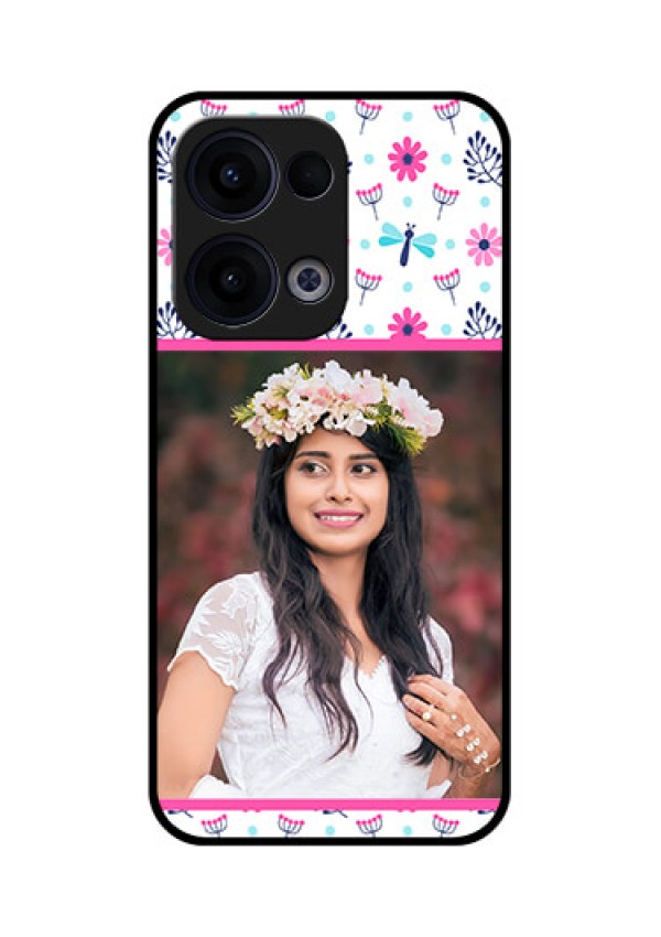 Reno 13 5G Custom Glass Phone Case - Colorful Flower Design