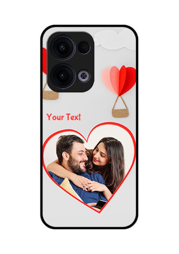 Reno 13 5G Custom Glass Phone Case - Parachute Love Design
