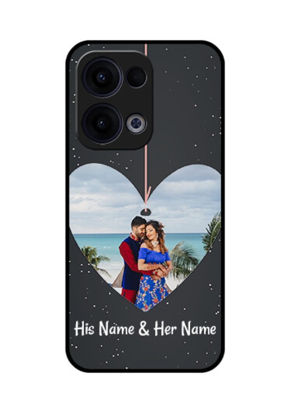 Reno 13 5G Custom Glass Phone Case - Hanging Heart Design