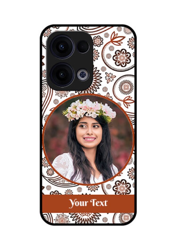 Reno 13 5G Custom Glass Phone Case - Abstract Flower Design