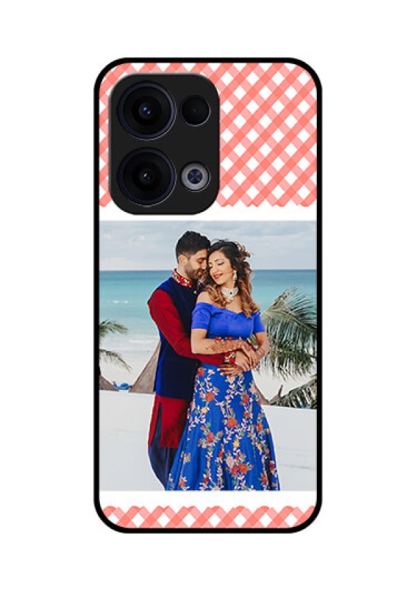 Reno 13 5G Custom Glass Phone Case - Pink Pattern Design