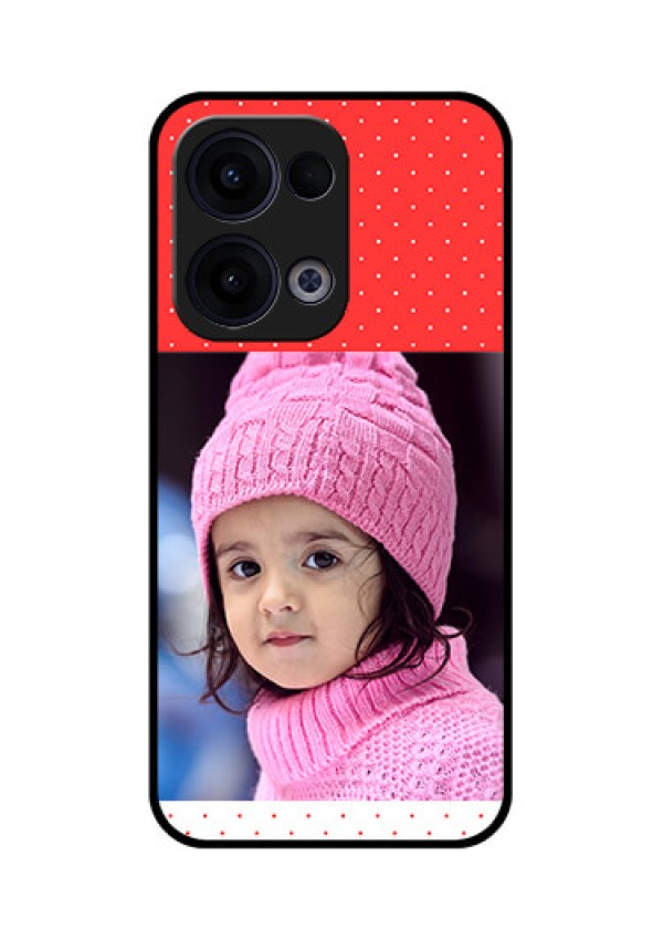 Reno 13 5G Custom Glass Phone Case - Red Pattern Design