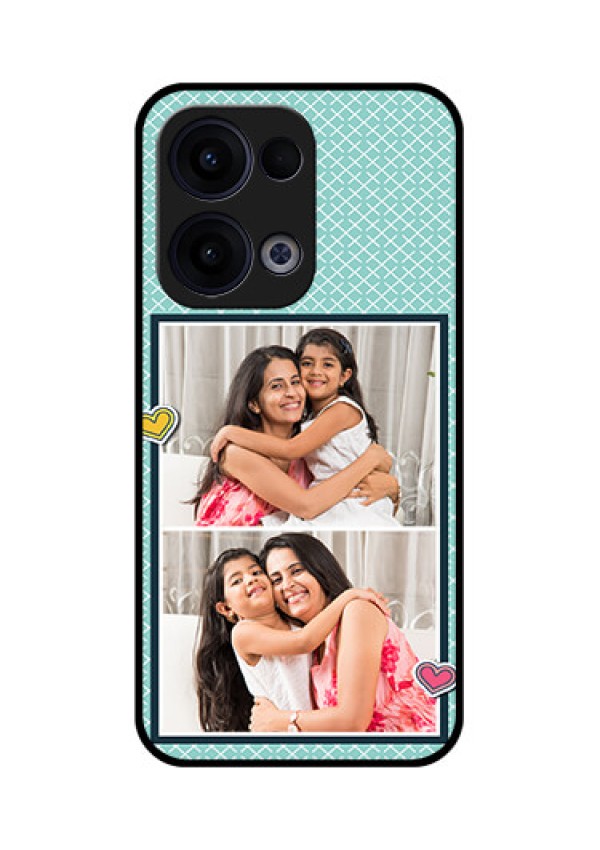 Reno 13 5G Custom Glass Phone Case - 2 Image Holder With Pattern Design