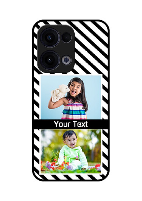 Reno 13 5G Custom Glass Phone Case - Black And White Stripes Design