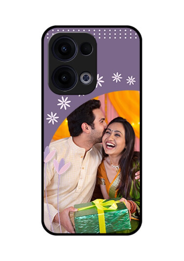 Reno 13 5G Custom Glass Phone Case - Lavender Flowers Design