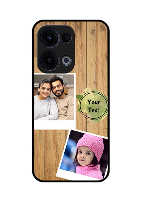 Reno 13 5G Custom Glass Phone Case - Wooden Texture Design